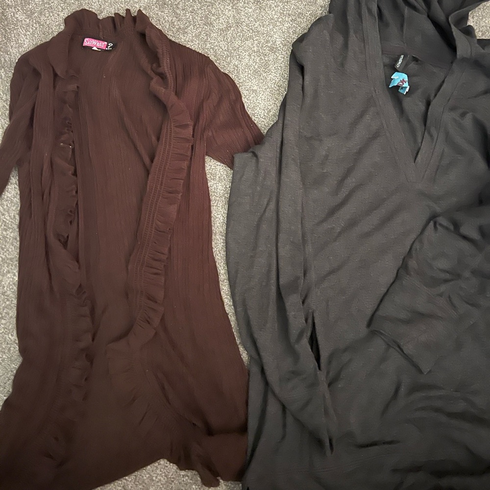 Say What? Kids Thin Brown Cardigan Size Large